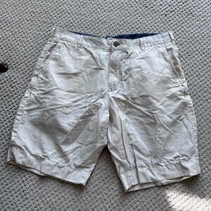 Men's Faherty Linen Cream Shorts
